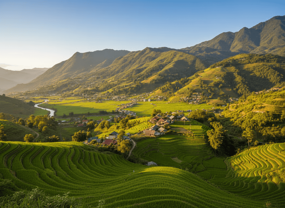 Along the trails, you&rsquo;ll pass by majestic rice terraces, layered like giant stairways climbing the hillsides